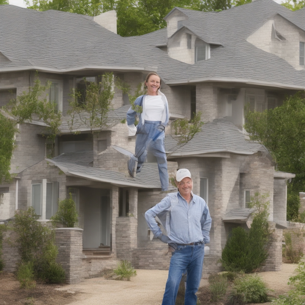 Homeowner reviewing completed exterior work